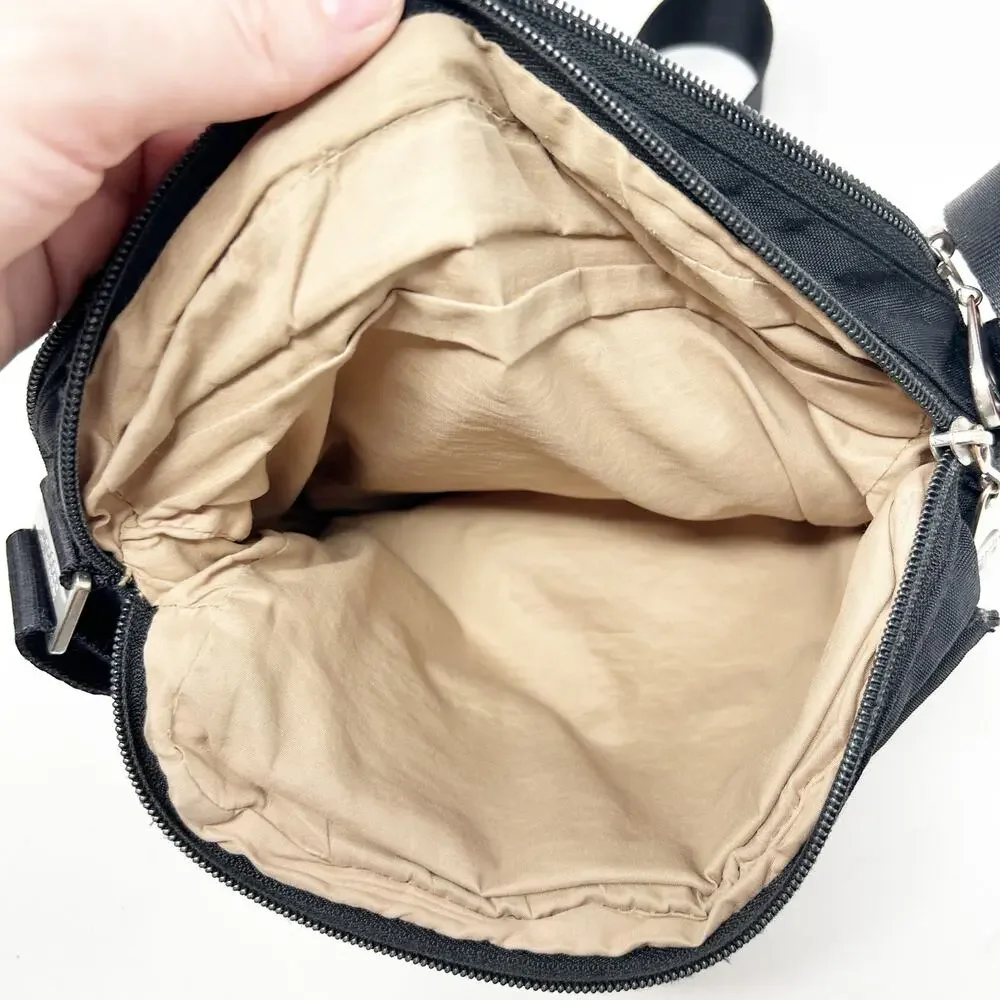 Baggallini Womens High‎ Rise Nylon Zip Turn Lock Sling Crossbody Sport Bag Black